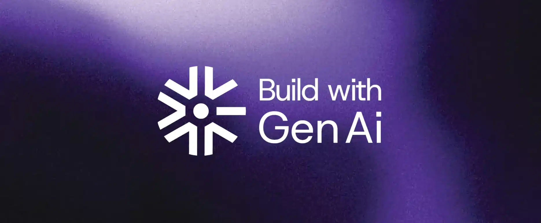 Build with Gen AI brand identity cover—modern logo + wordmark on electric-purple gradient; branding kit, logo design, packaging-ready brand assets by The Factor X.